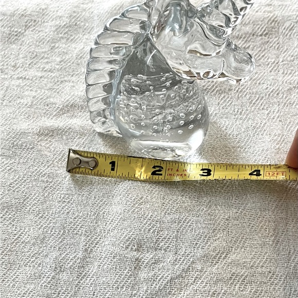 Other Vintage Clear Bubble Controlled Blown Glass Unicorn Figurine